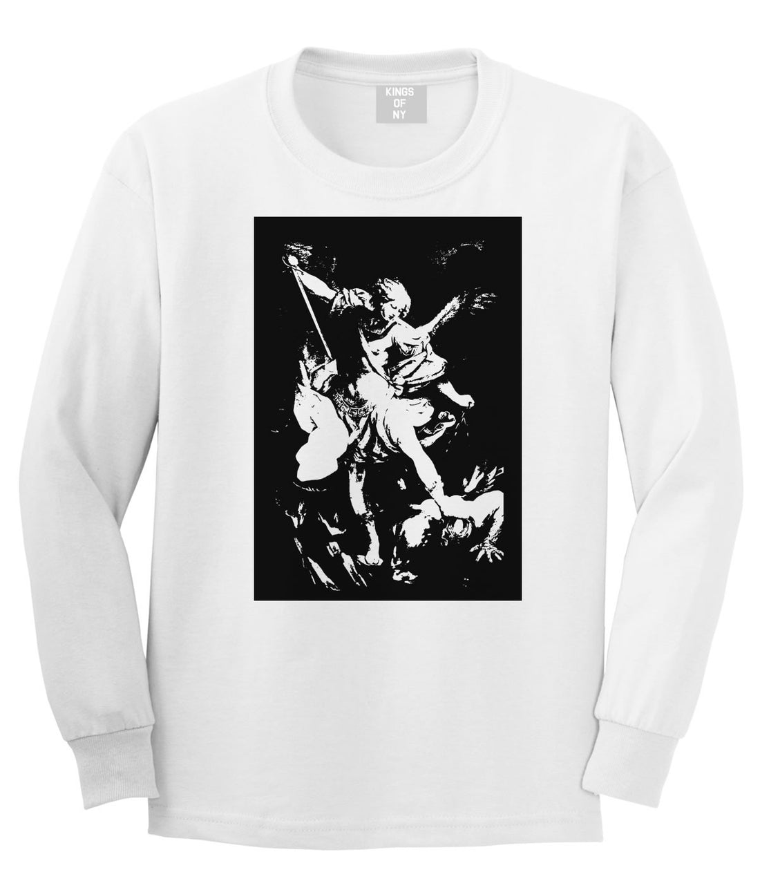 Angel Of Death Ancient Goth Myth Long Sleeve T-Shirt in White By Kings Of NY