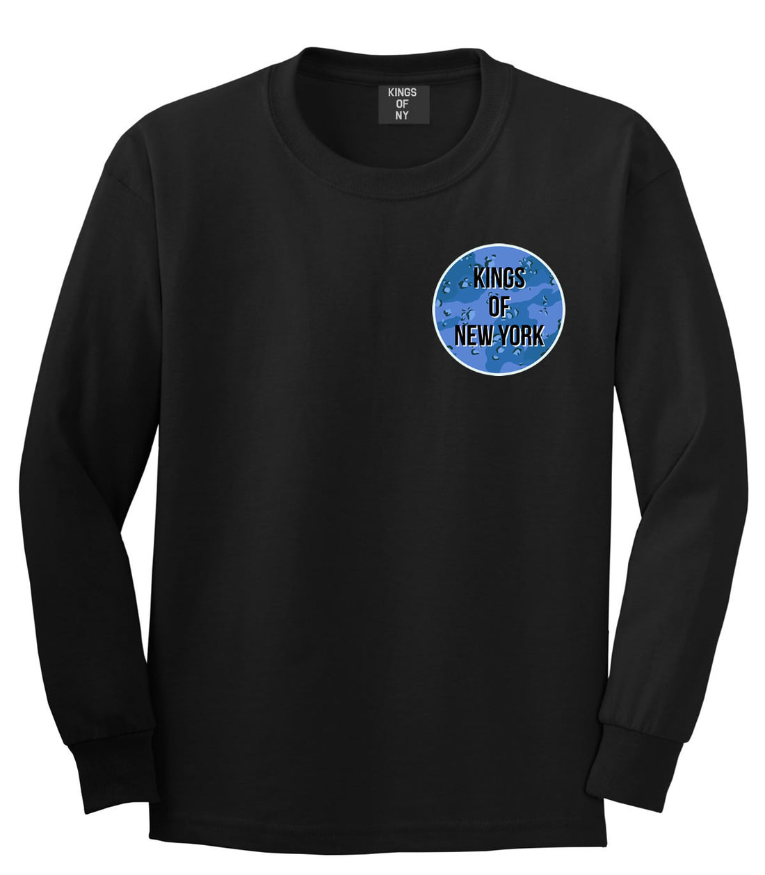  Army Chest Logo Armed Force Boys Kids Long Sleeve T-Shirt in Black by Kings Of NY
