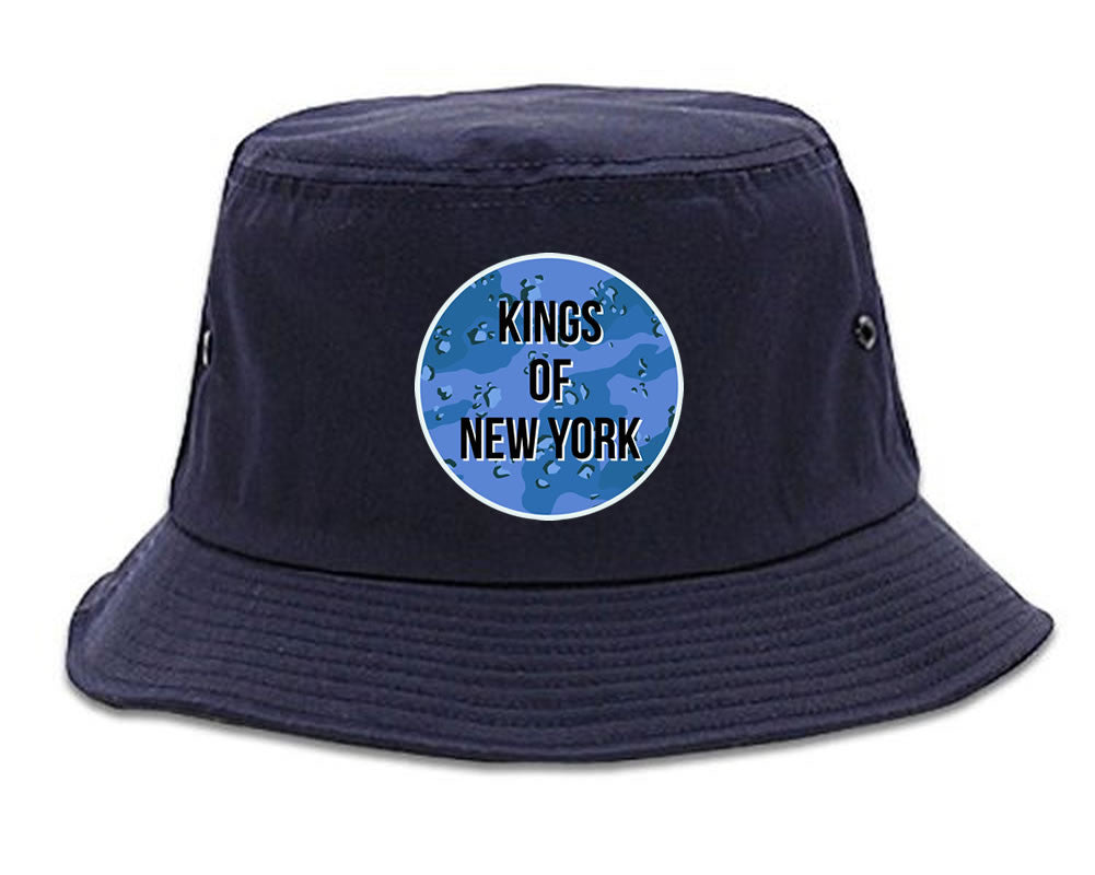  Army Chest Logo Armed Force Bucket Hat in Blue by Kings Of NY
