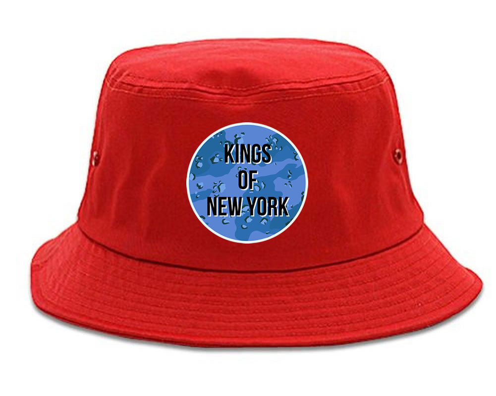  Army Chest Logo Armed Force Bucket Hat in Red by Kings Of NY