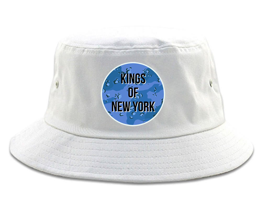  Army Chest Logo Armed Force Bucket Hat in White by Kings Of NY