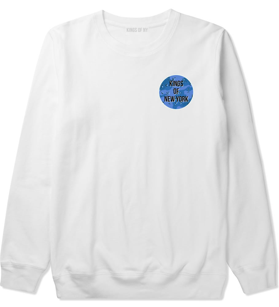 Army Chest Logo Armed Force Crewneck Sweatshirt in White by Kings Of NY