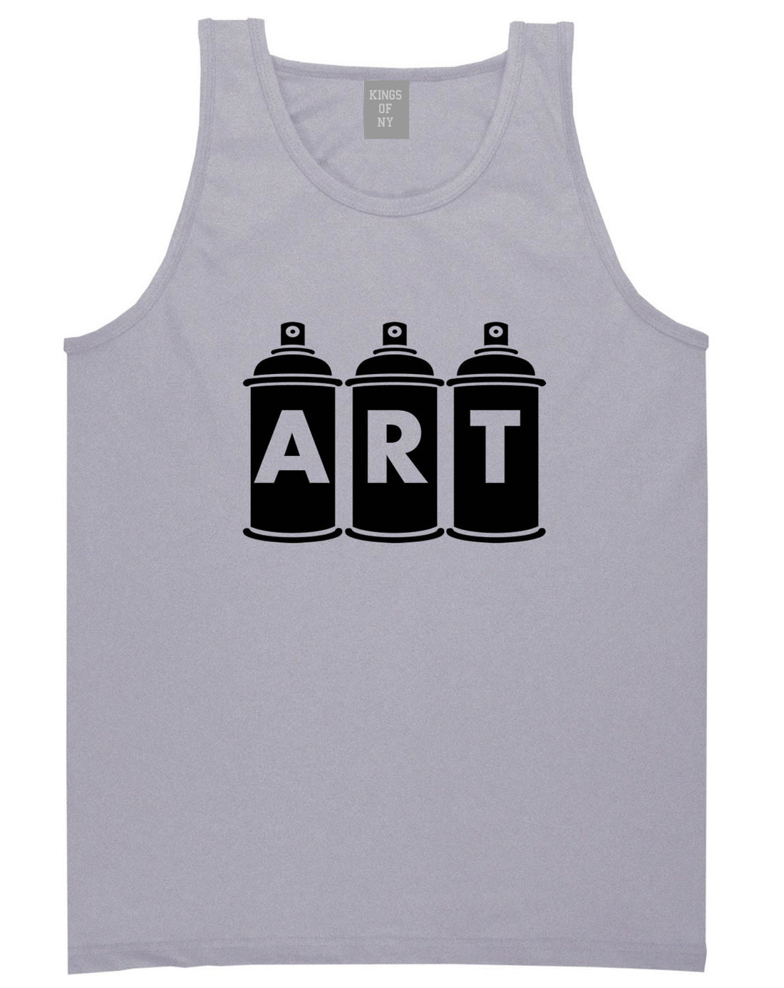 Art graf graffiti spray can paint artist Tank Top in Grey By Kings Of NY