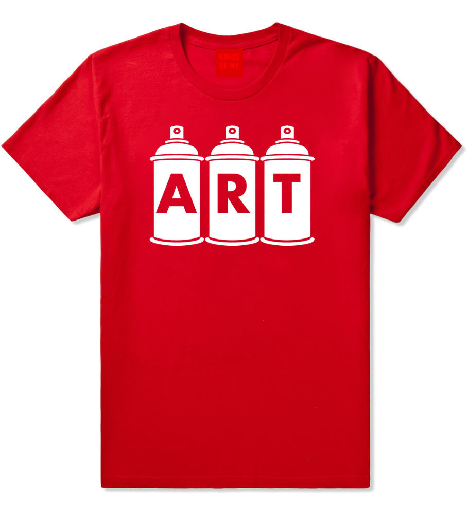 Art graf graffiti spray can paint artist T-Shirt in Red By Kings Of NY