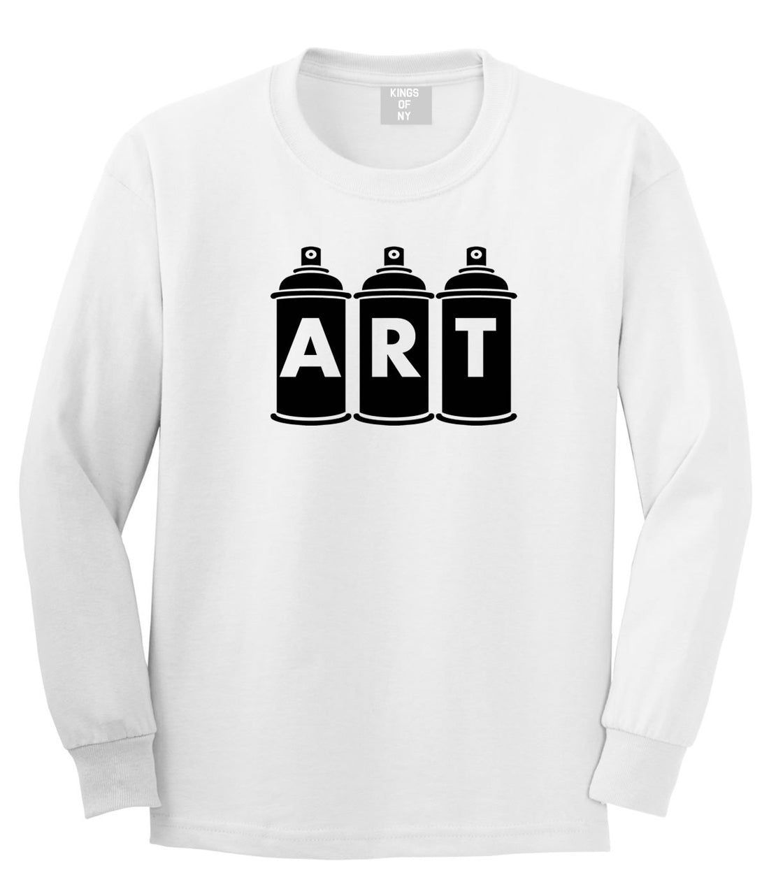 Art graf graffiti spray can paint artist Long Sleeve T-Shirt in White By Kings Of NY