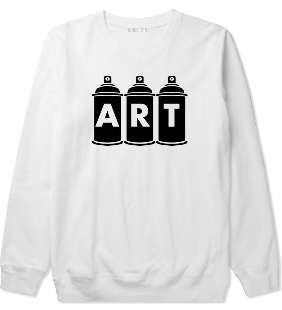 Art graf graffiti spray can paint artist Crewneck Sweatshirt in White By Kings Of NY