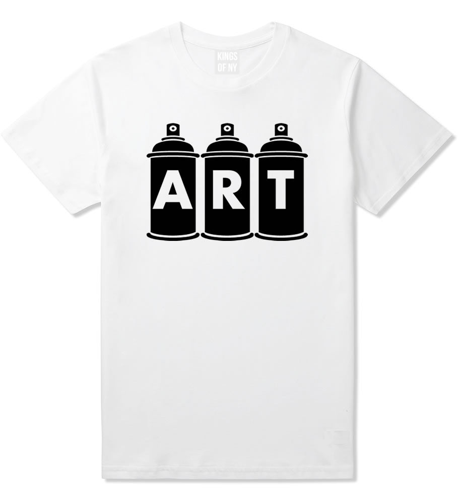 Art graf graffiti spray can paint artist T-Shirt in White By Kings Of NY