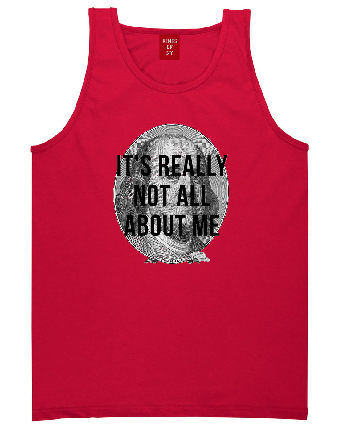 Benjamins Money Hiphop Flow Dollar Cash Tank Top In Red by Kings Of NY