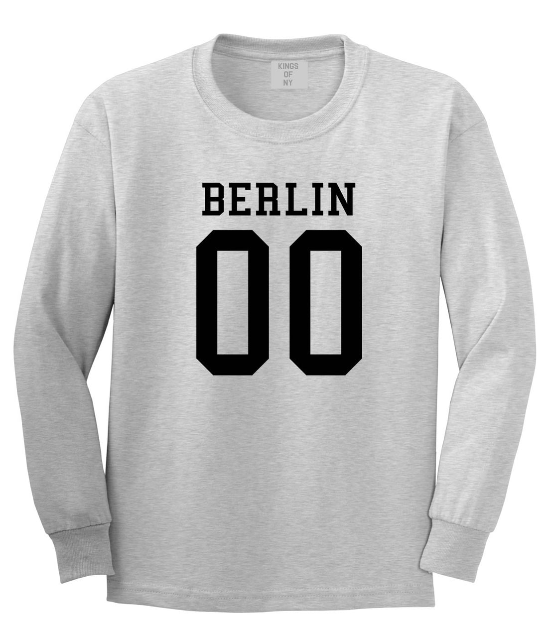 Berlin Team Jersey Germany Country Long Sleeve T-Shirt in Grey By Kings Of NY