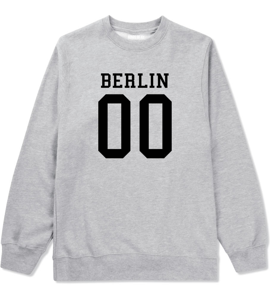 Berlin Team Jersey Germany Country Crewneck Sweatshirt in Grey By Kings Of NY
