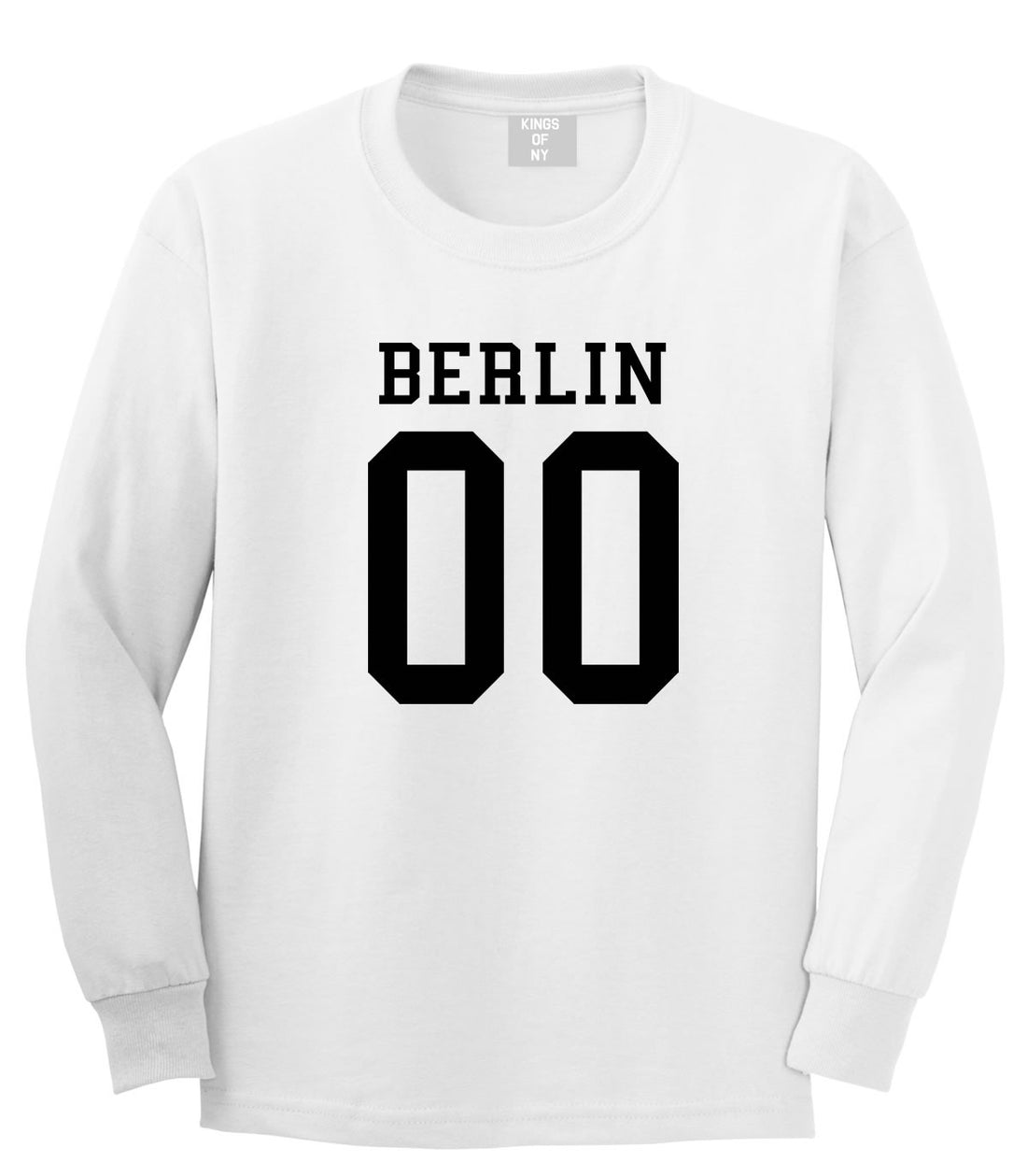 Berlin Team Jersey Germany Country Long Sleeve T-Shirt in White By Kings Of NY