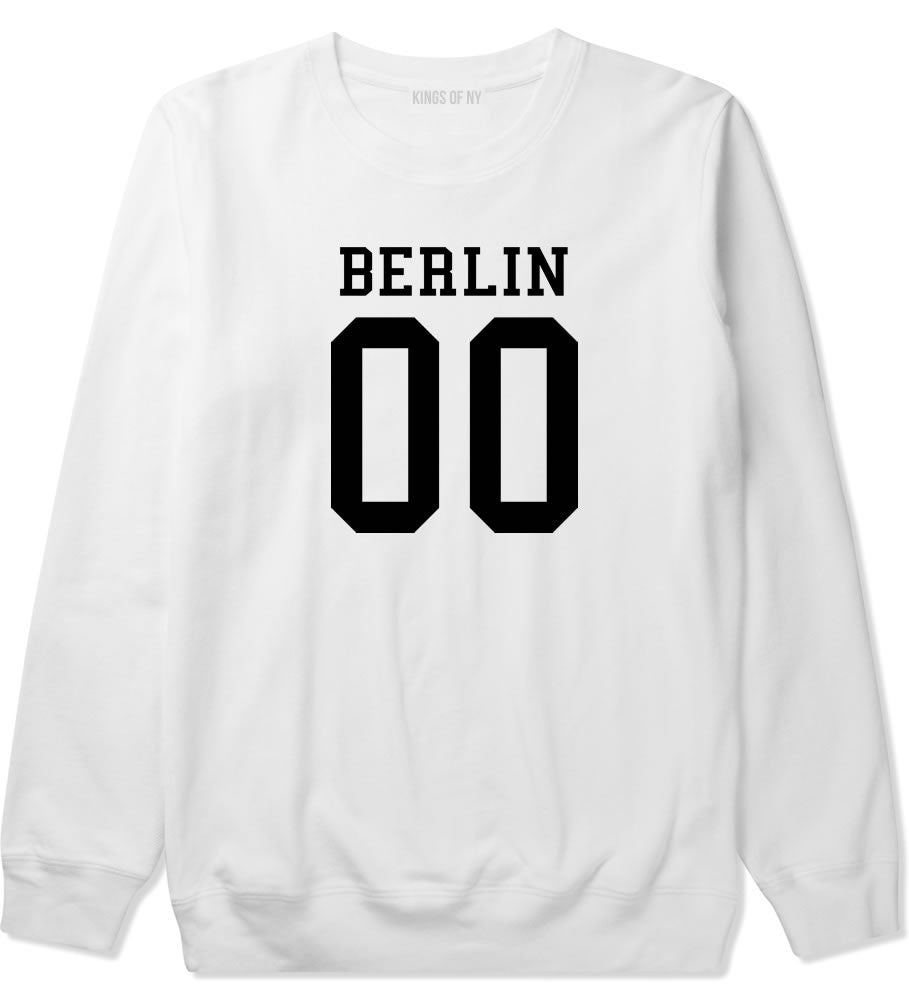 Berlin Team Jersey Germany Country Crewneck Sweatshirt in White By Kings Of NY