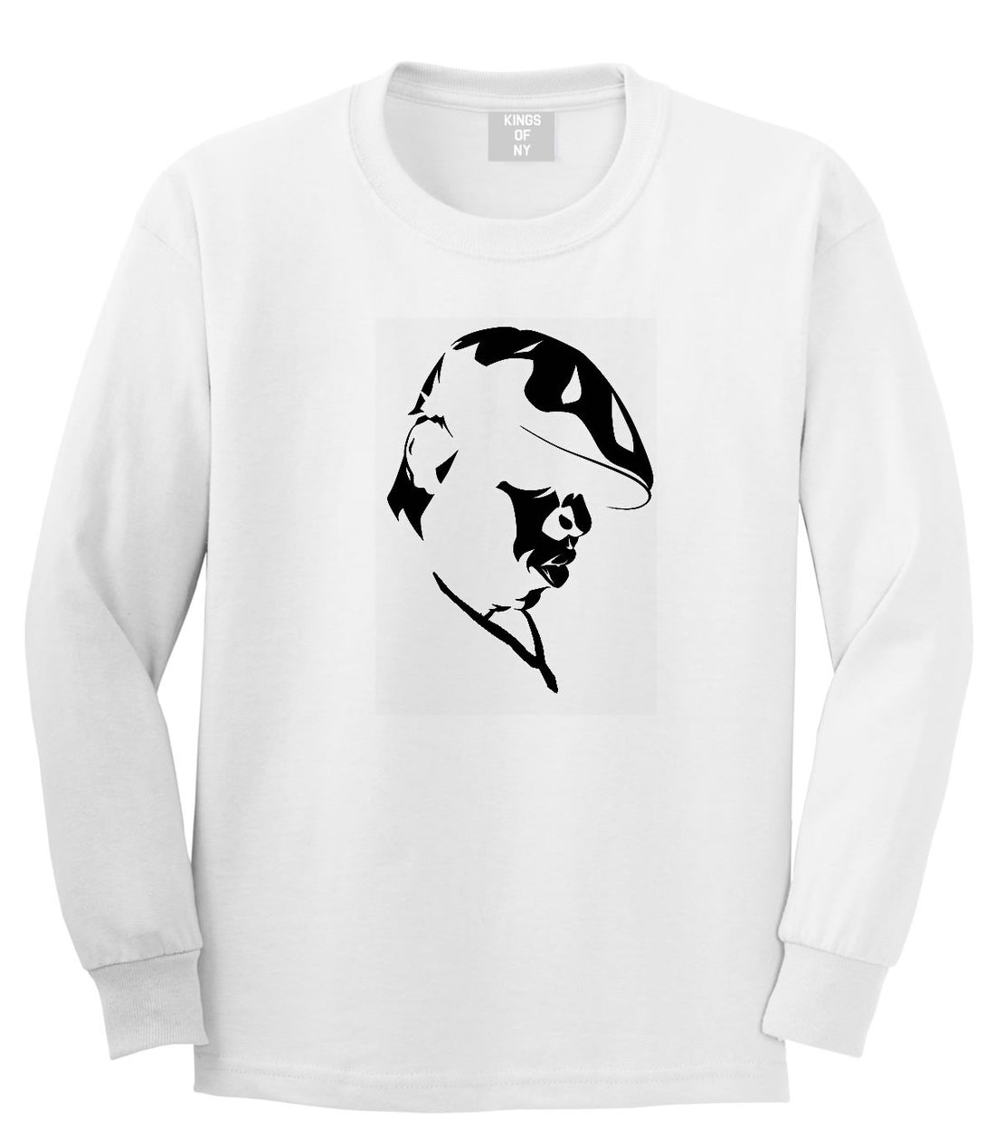  Kings Of NY Biggie Silhouette BIG Long Sleeve T-Shirt in White