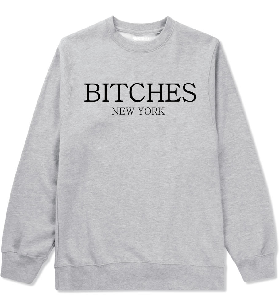  Bitches New York Crewneck Sweatshirt in Grey by Kings Of NY