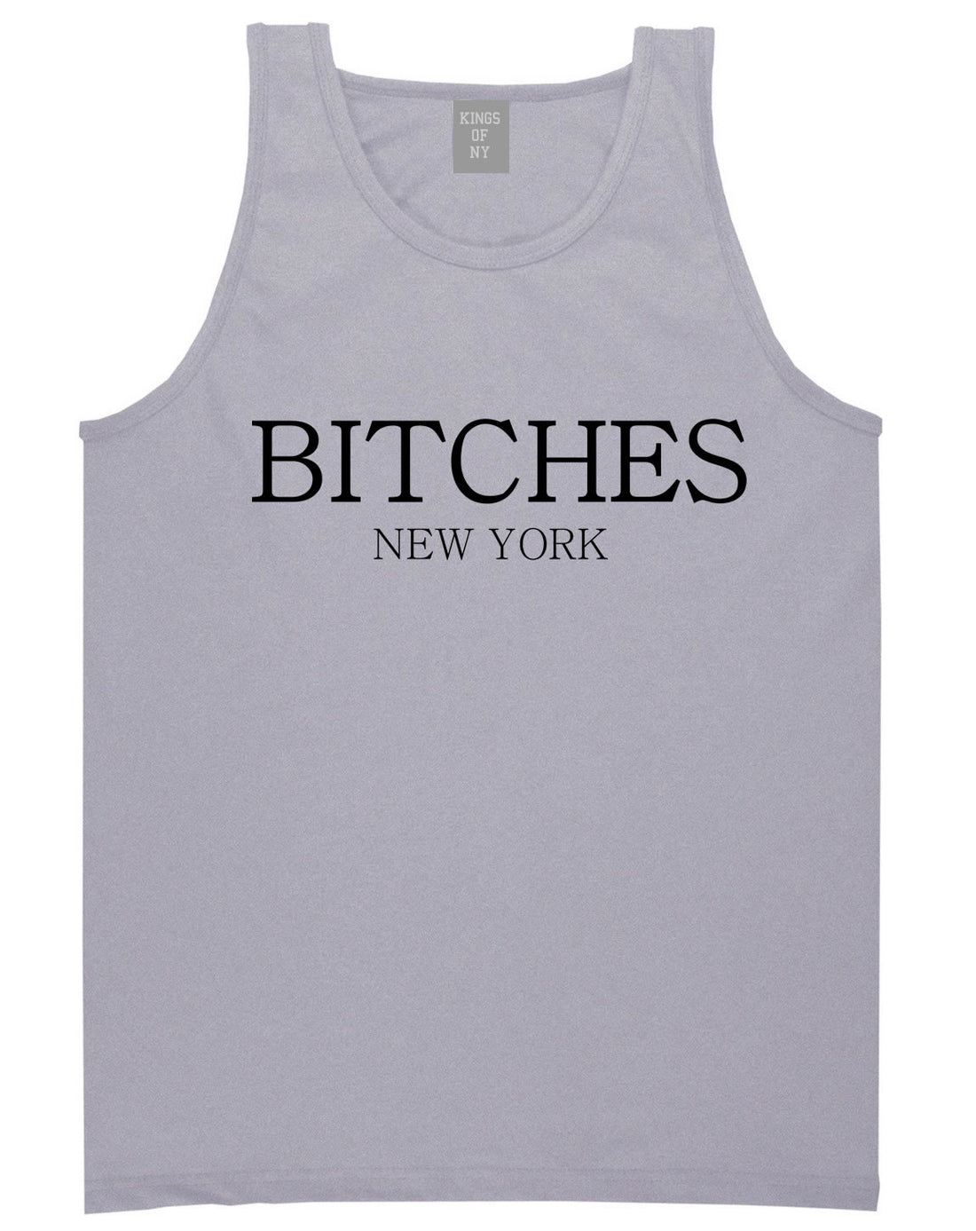  Bitches New York Tank Top in Grey by Kings Of NY