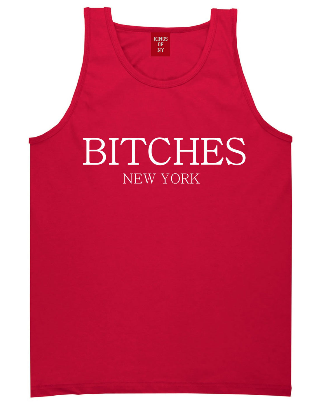  Bitches New York Tank Top in Red by Kings Of NY