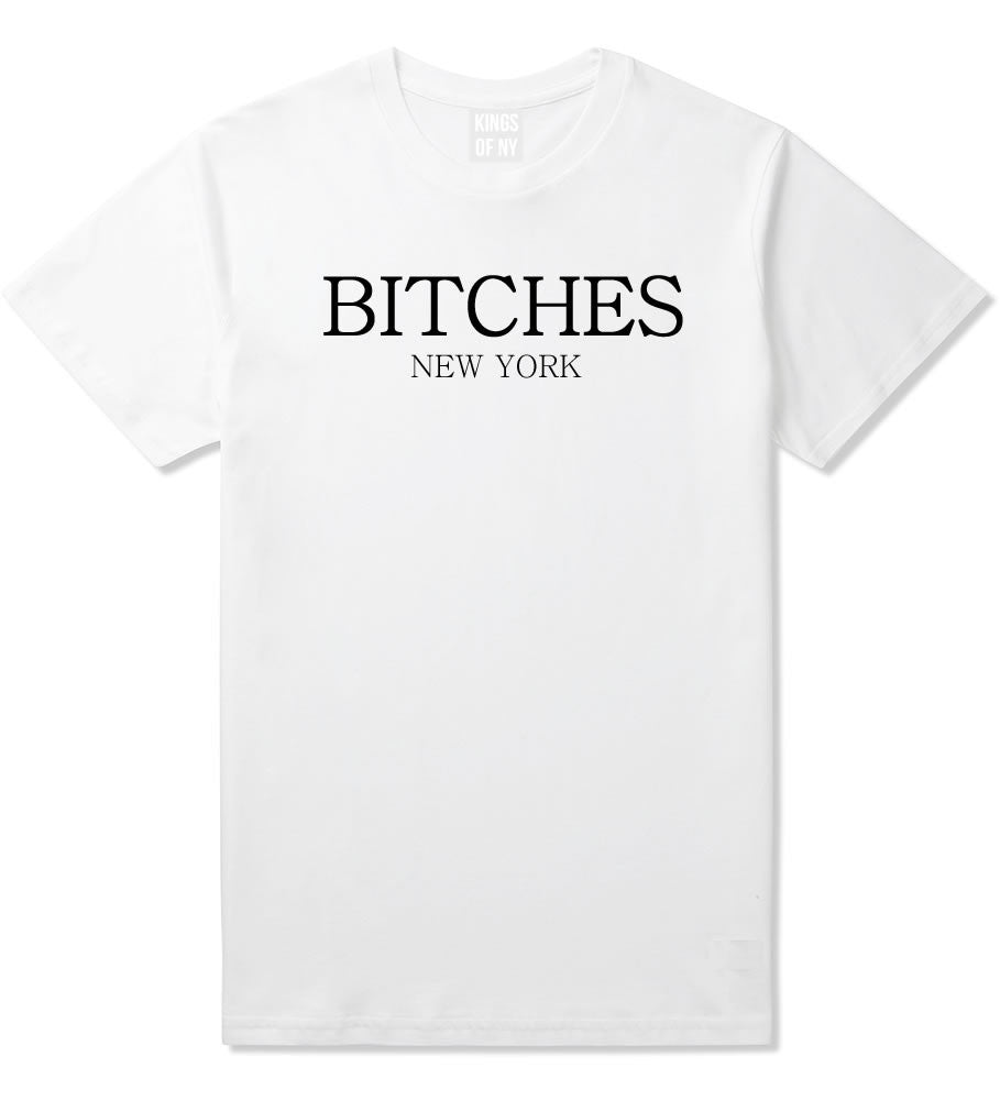  Bitches New York T-Shirt in White by Kings Of NY
