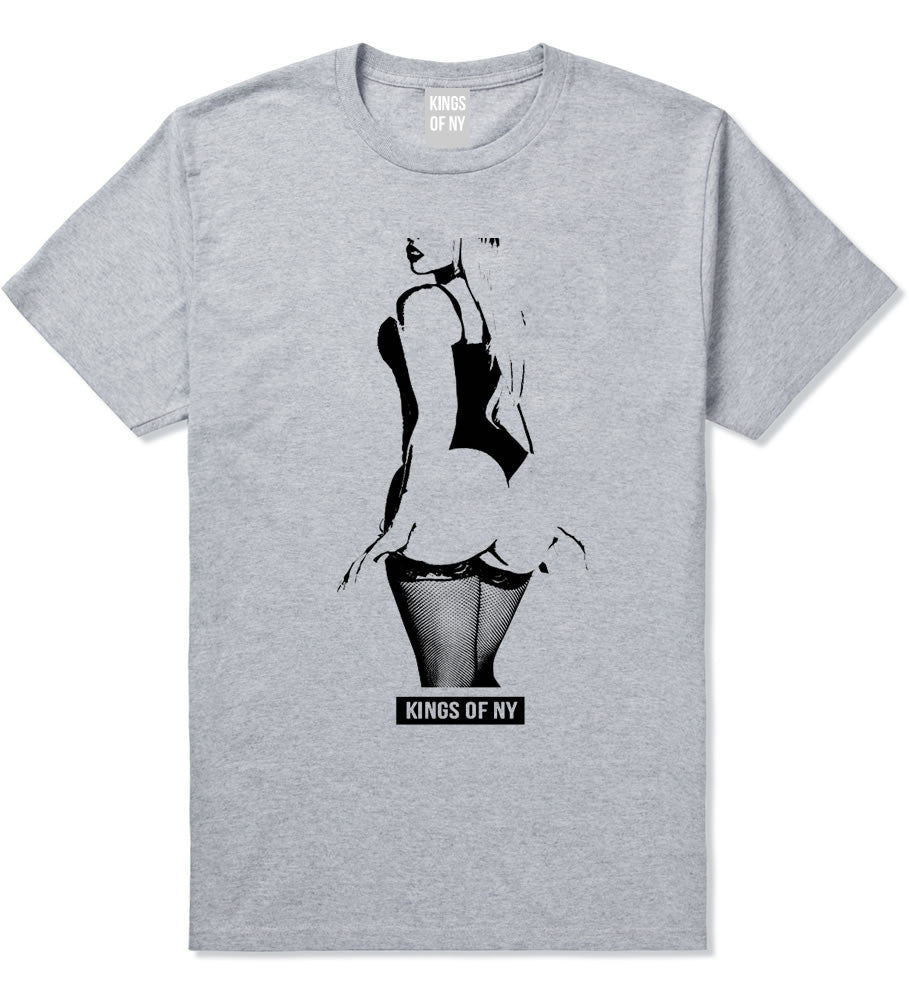 Stripper Booty Twerk T-Shirt in Grey By Kings Of NY