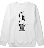 Stripper Booty Twerk Crewneck Sweatshirt in White By Kings Of NY