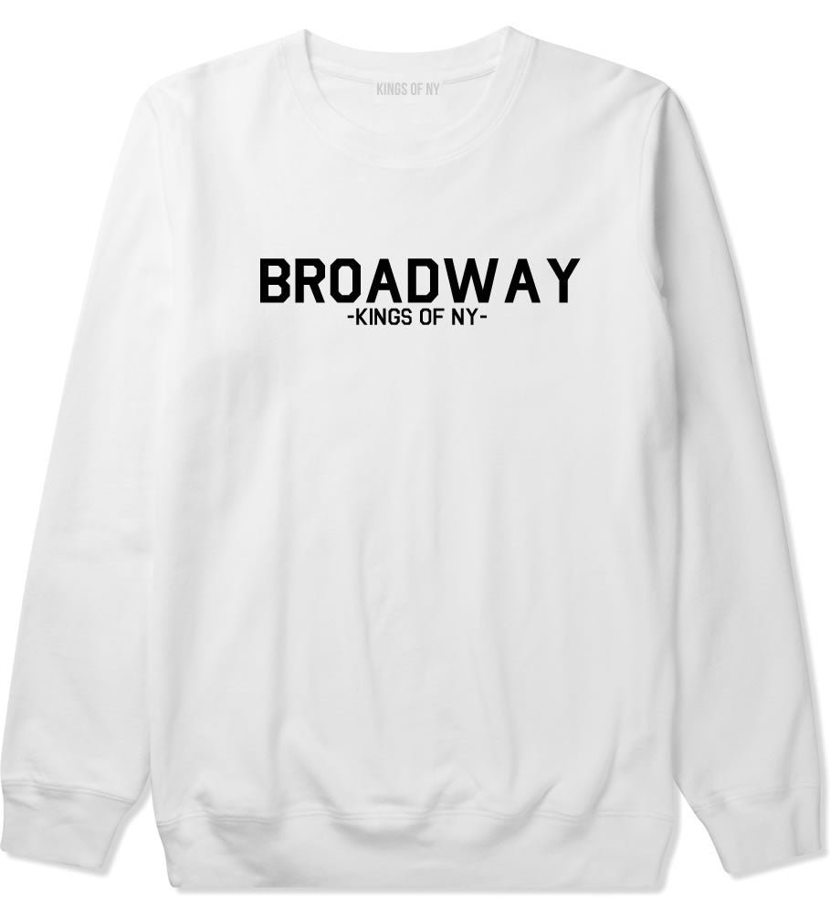 Broadway NYC New York Crewneck Sweatshirt in White