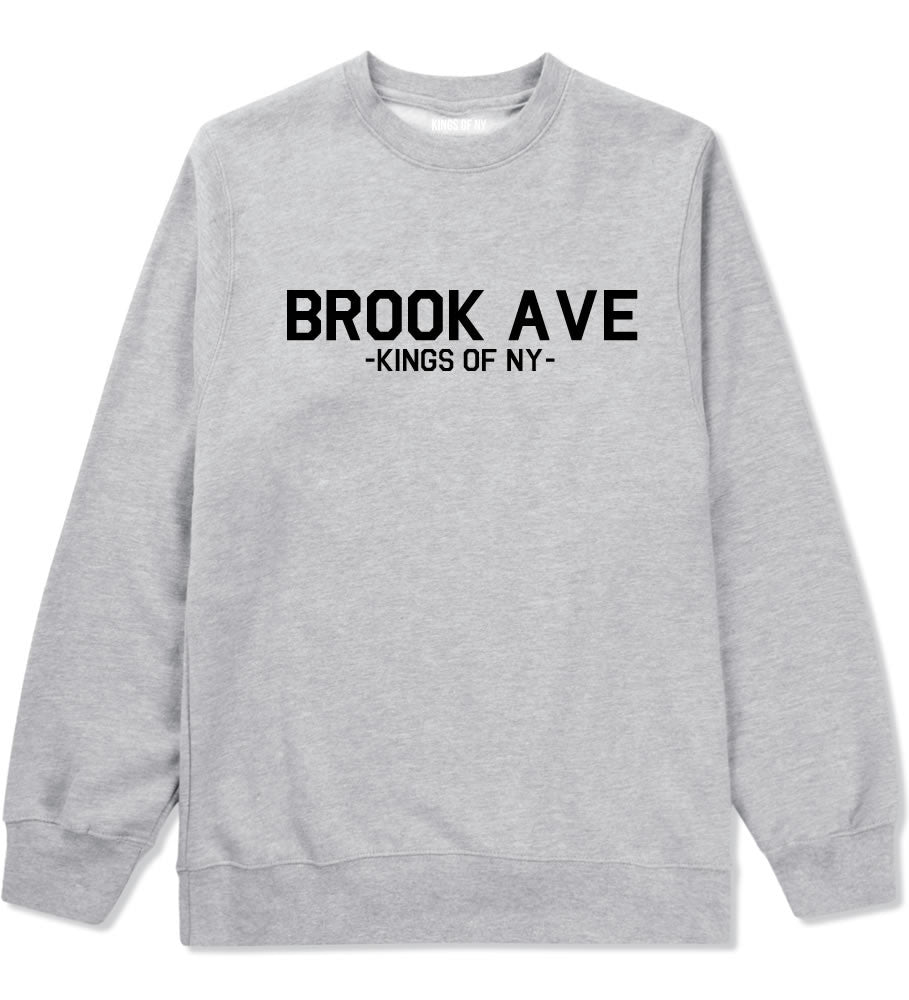 Brook Ave South Bronx New York Crewneck Sweatshirt in Grey