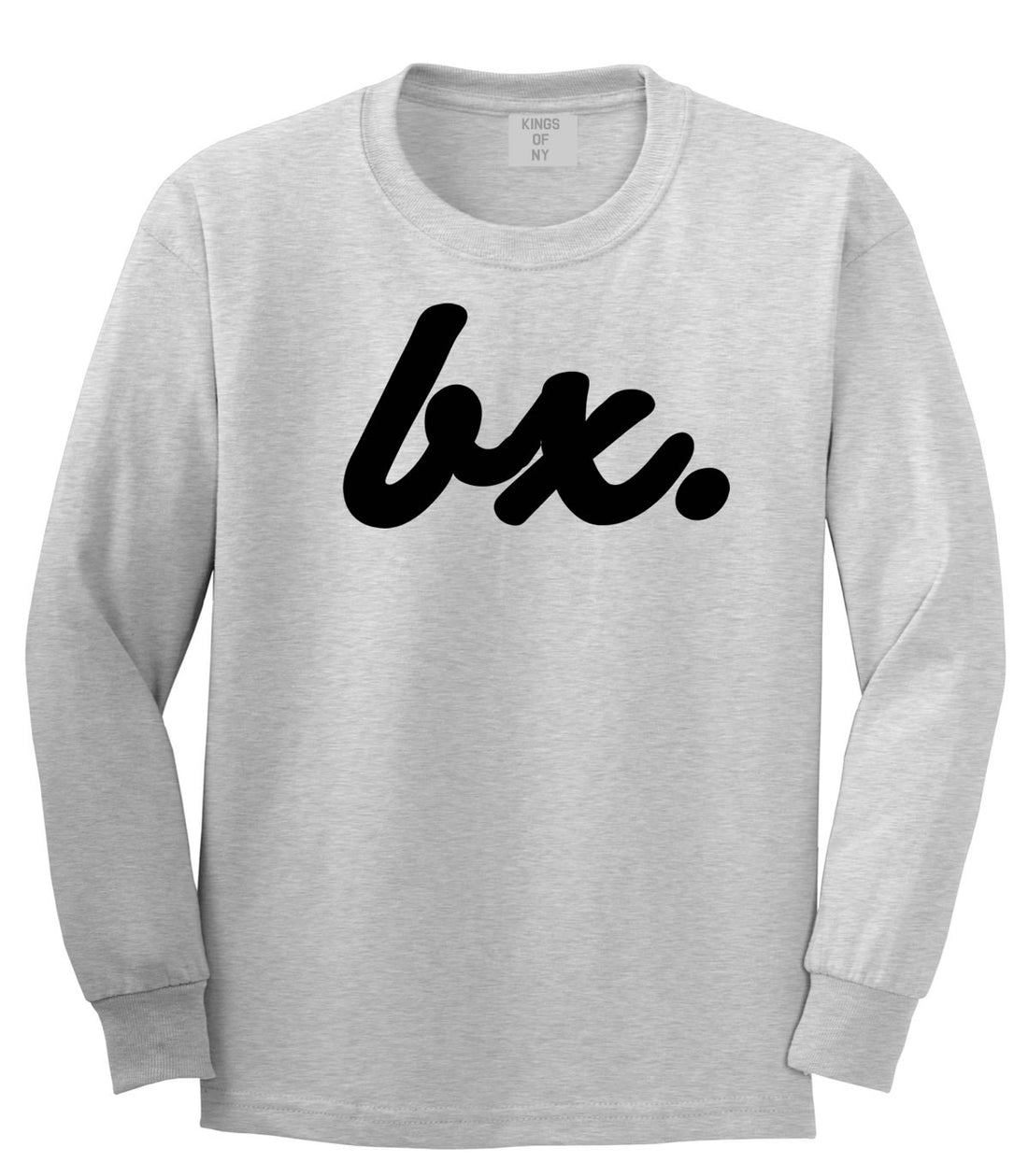 Bx The Bronx Script Long Sleeve T-Shirt in Grey By Kings Of NY