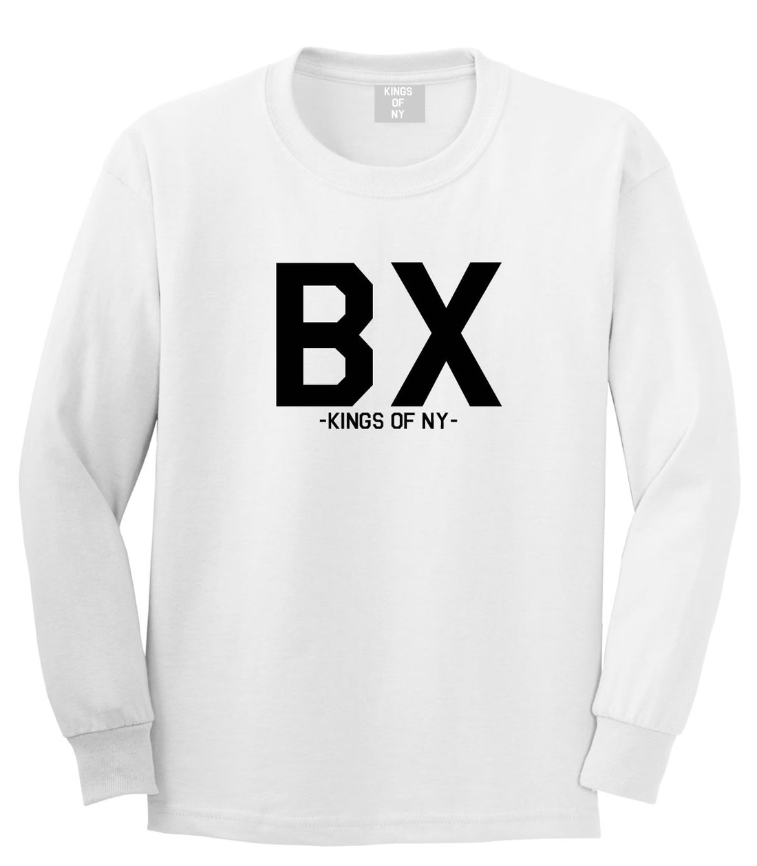 BX Bronx New York Long Sleeve T-Shirt in White