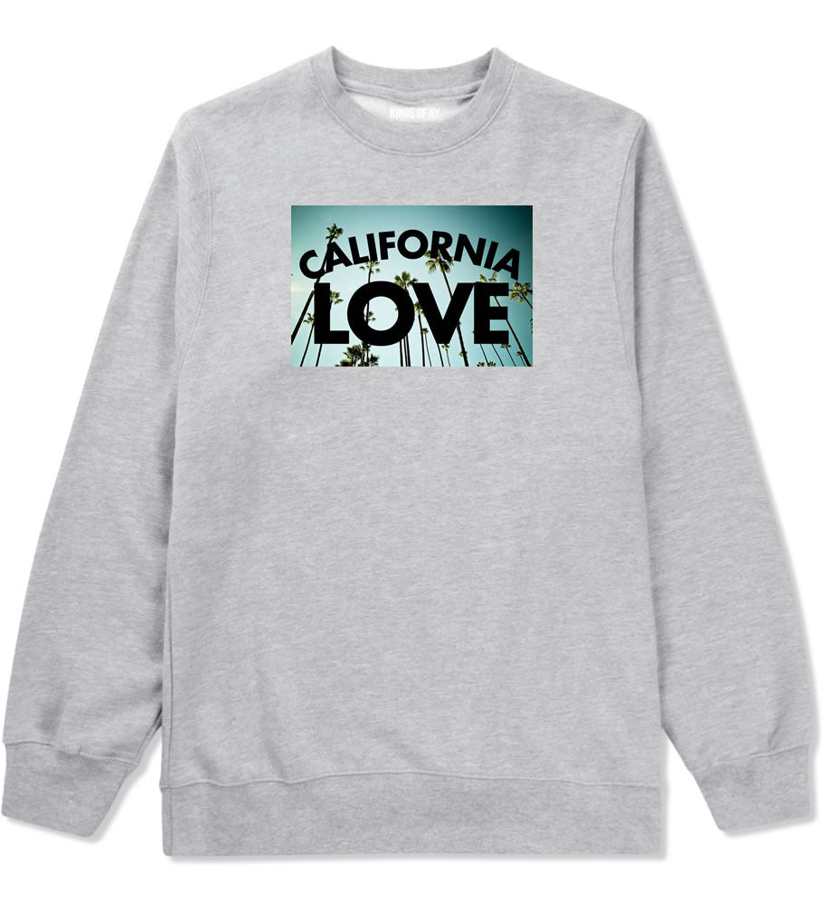California Love Cali Palm Trees Crewneck Sweatshirt in Grey By Kings Of NY