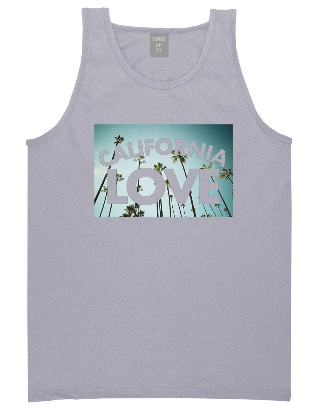 California Love Cali Palm Trees Tank Top in Grey By Kings Of NY
