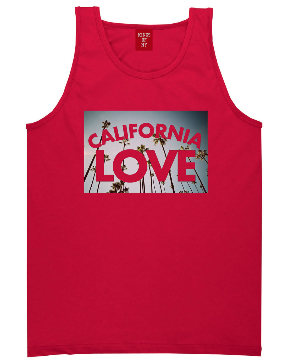 California Love Cali Palm Trees Tank Top in Red By Kings Of NY