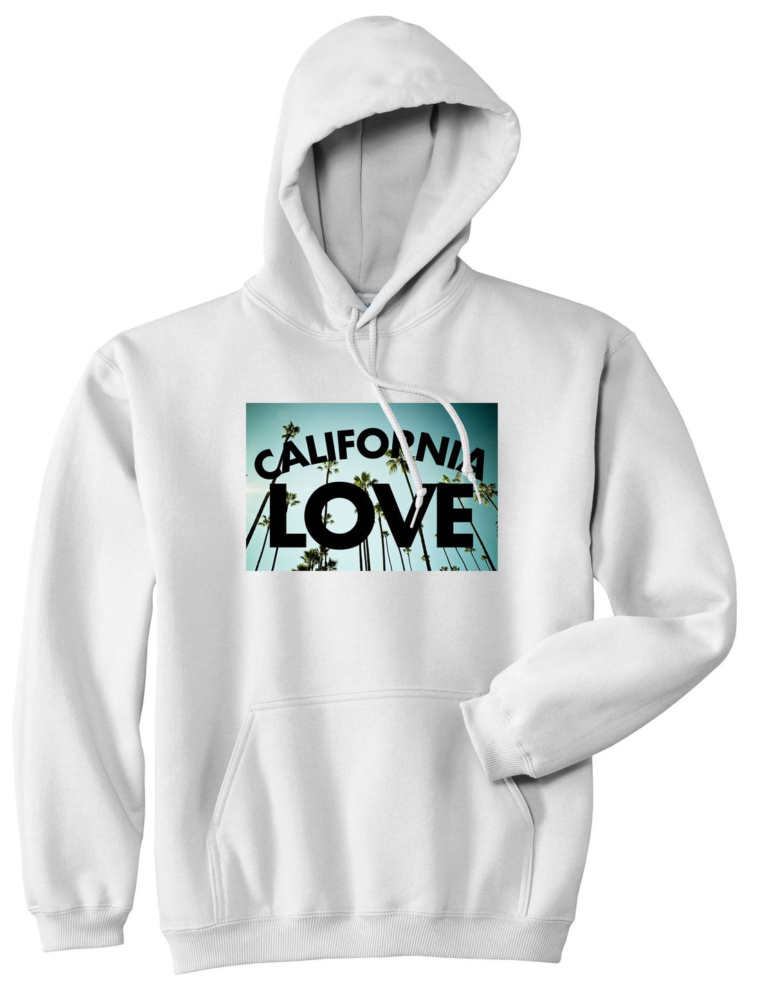 California Love Cali Palm Trees Pullover Hoodie in White By Kings Of NY