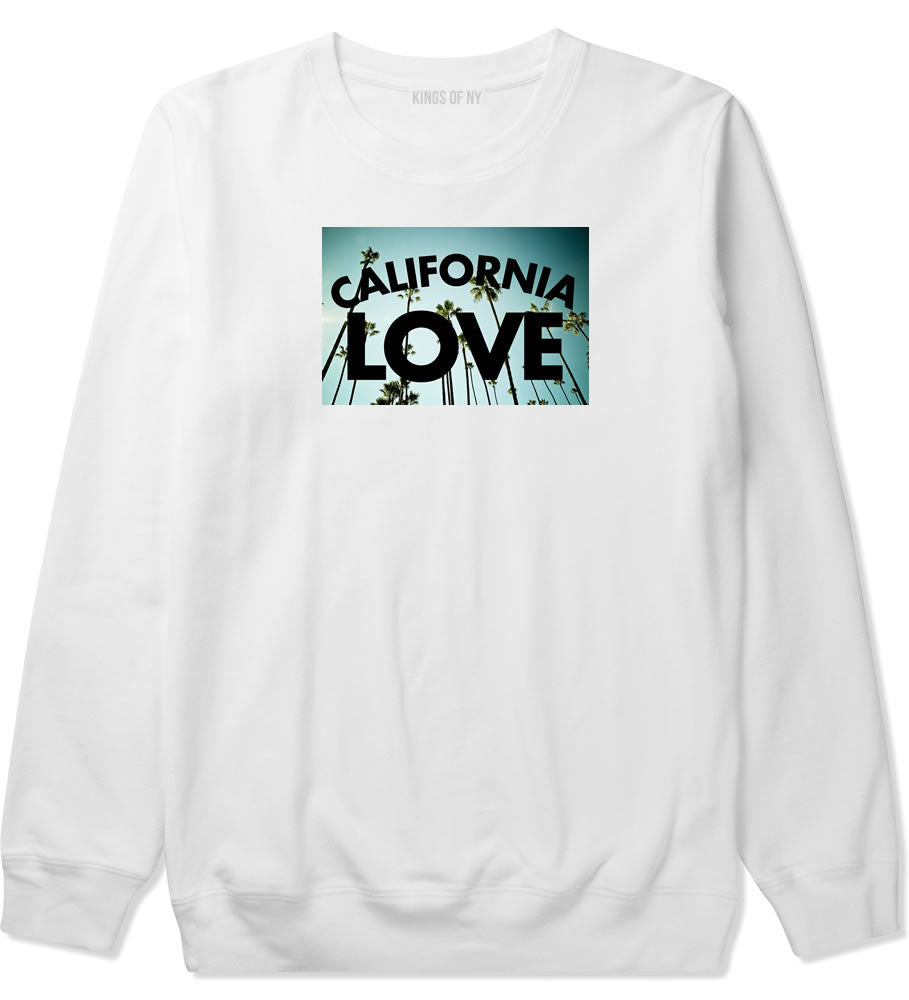 California Love Cali Palm Trees Crewneck Sweatshirt in White By Kings Of NY