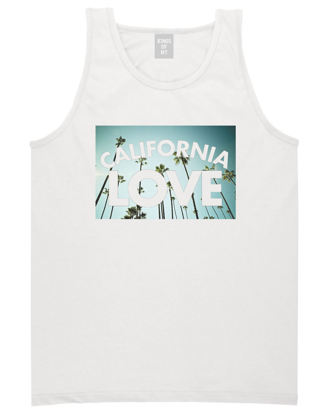 California Love Cali Palm Trees Tank Top in White By Kings Of NY