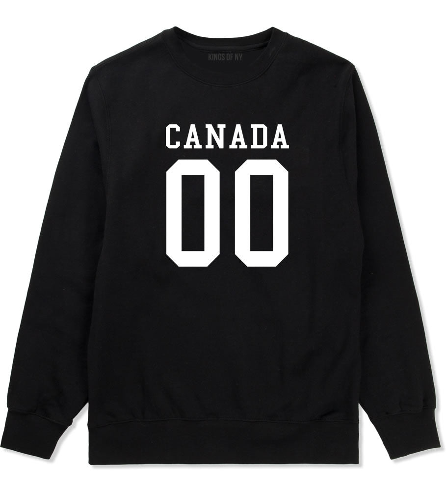 Canada Team 00 Jersey Crewneck Sweatshirt in Black By Kings Of NY