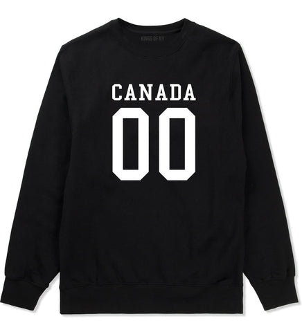 Canada Team 00 Jersey Boys Kids Crewneck Sweatshirt in Black By Kings Of NY