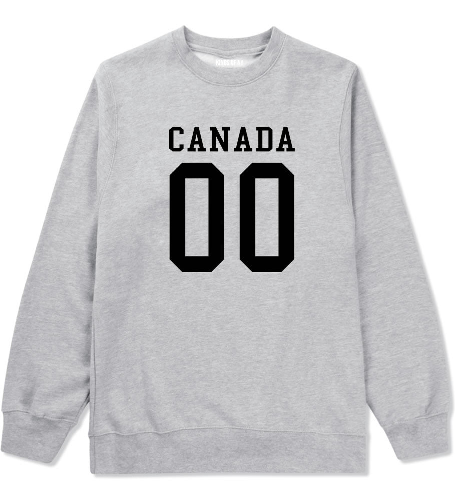 Canada Team 00 Jersey Crewneck Sweatshirt in Grey By Kings Of NY