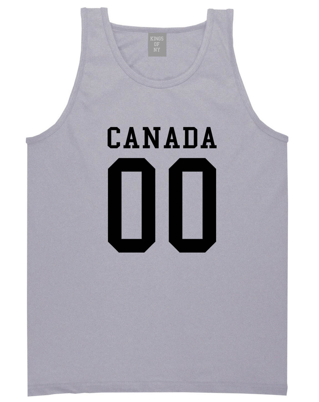 Canada Team 00 Jersey Tank Top in Grey By Kings Of NY