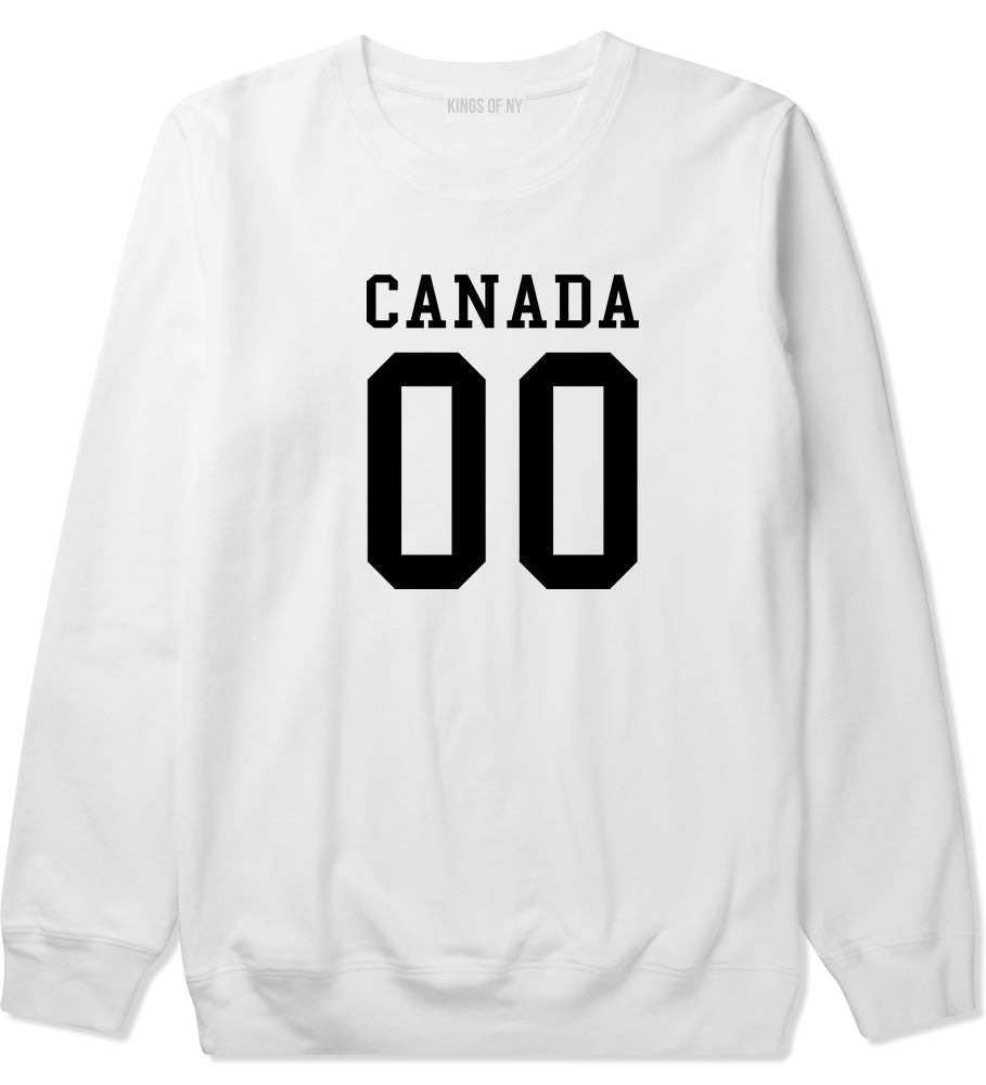 Canada Team 00 Jersey Crewneck Sweatshirt in White By Kings Of NY