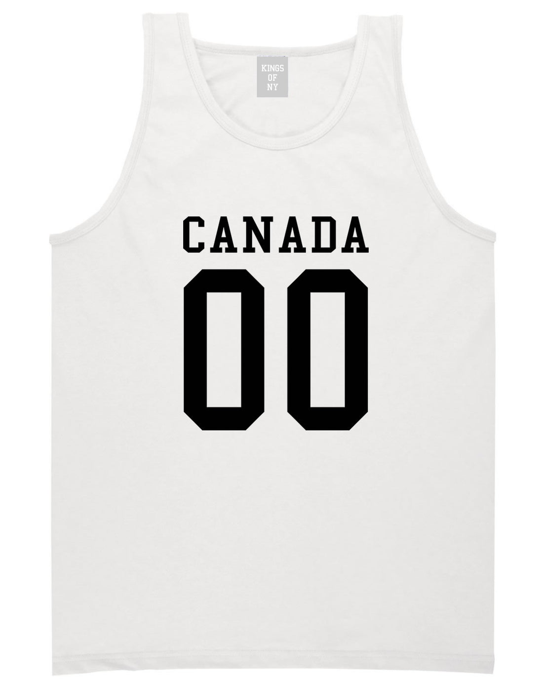 Canada Team 00 Jersey Tank Top in White By Kings Of NY