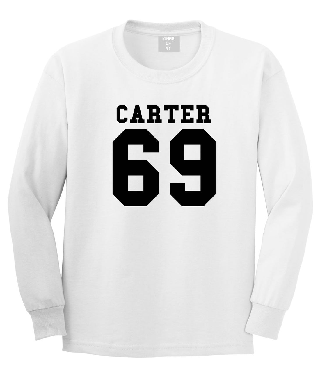  Carter 69 Team Long Sleeve T-Shirt in White by Kings Of NY