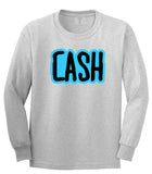 Cash Money Blue Lil Style Bird Wayne Man Long Sleeve Boys Kids T-Shirt In Grey by Kings Of NY