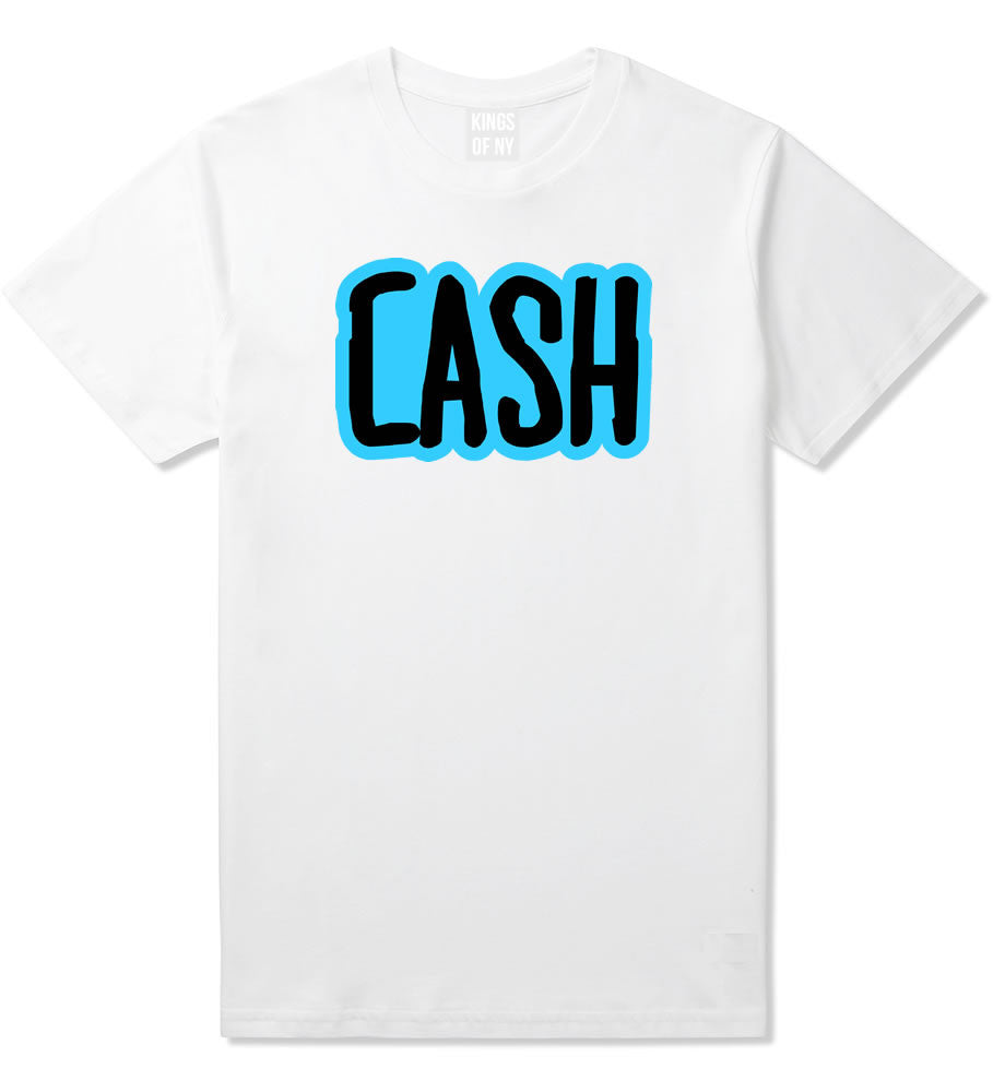 Cash Money Blue Lil Style Bird Wayne Man T-Shirt In White by Kings Of NY