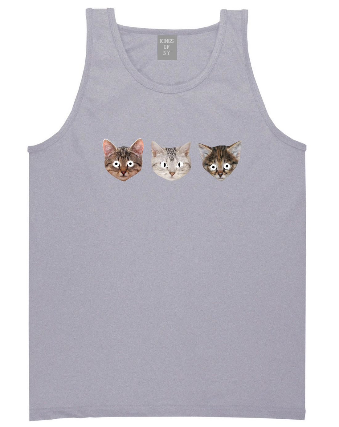 Cats Crazy Kittens Tank Top in Grey By Kings Of NY