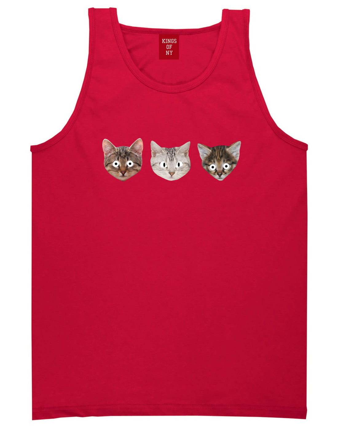 Cats Crazy Kittens Tank Top in Red By Kings Of NY