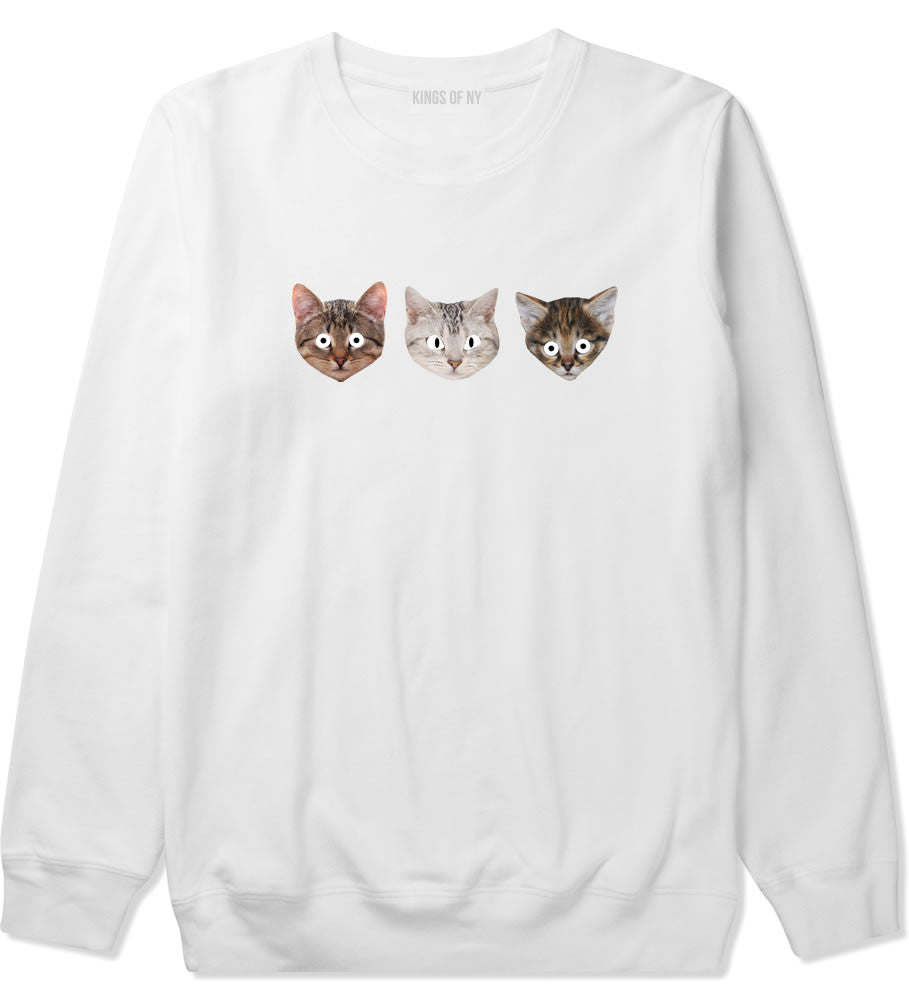 Cats Crazy Kittens Crewneck Sweatshirt in White By Kings Of NY