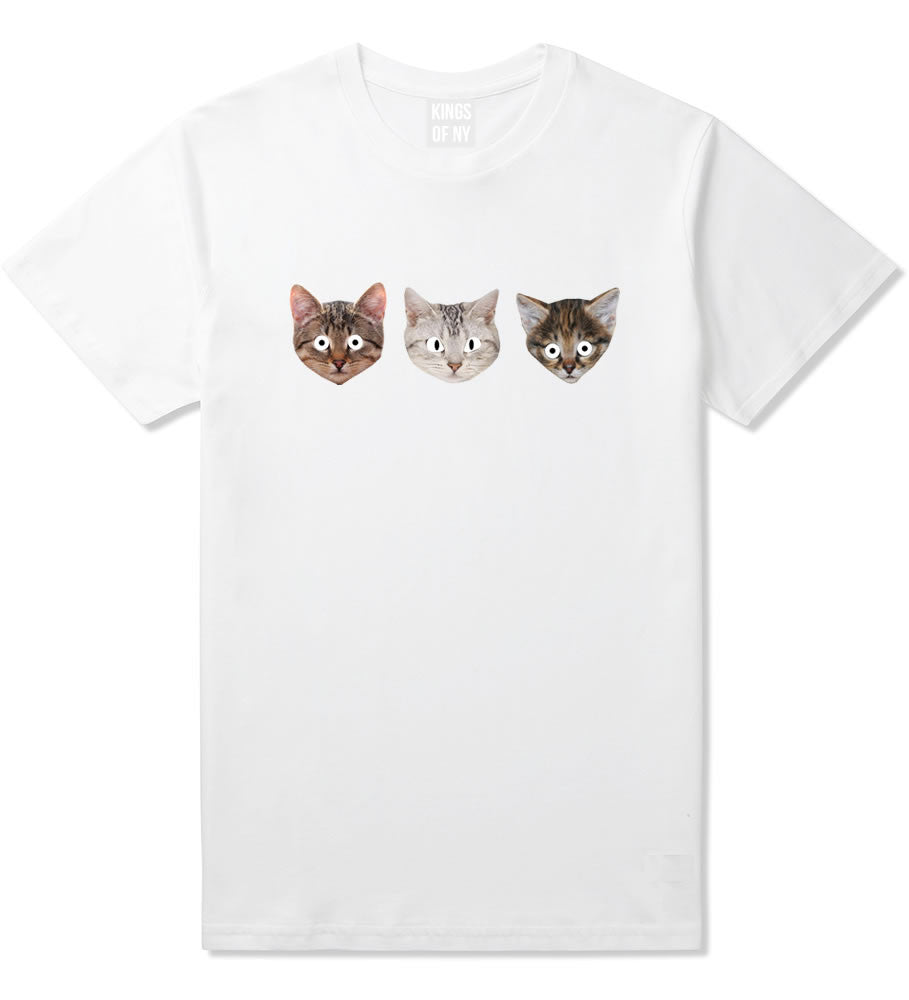 Cats Crazy Kittens Boys Kids T-Shirt in White By Kings Of NY