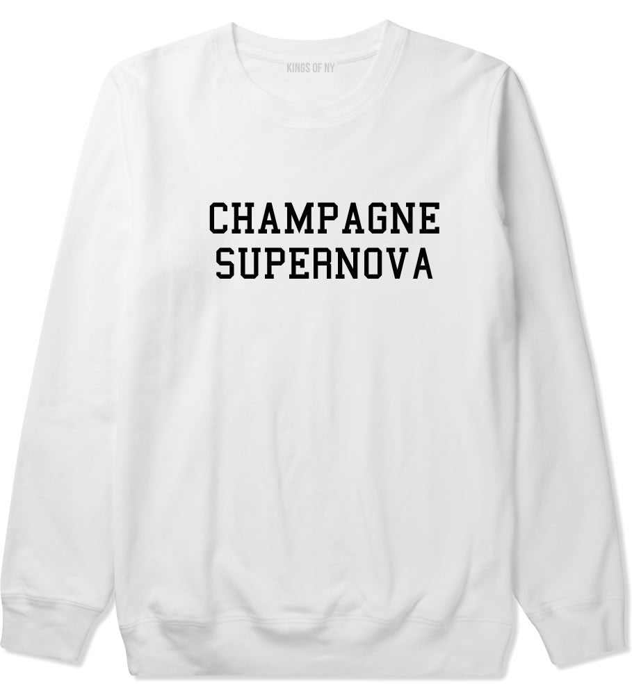 Champagne Supernova Crewneck Sweatshirt in White by Kings Of NY