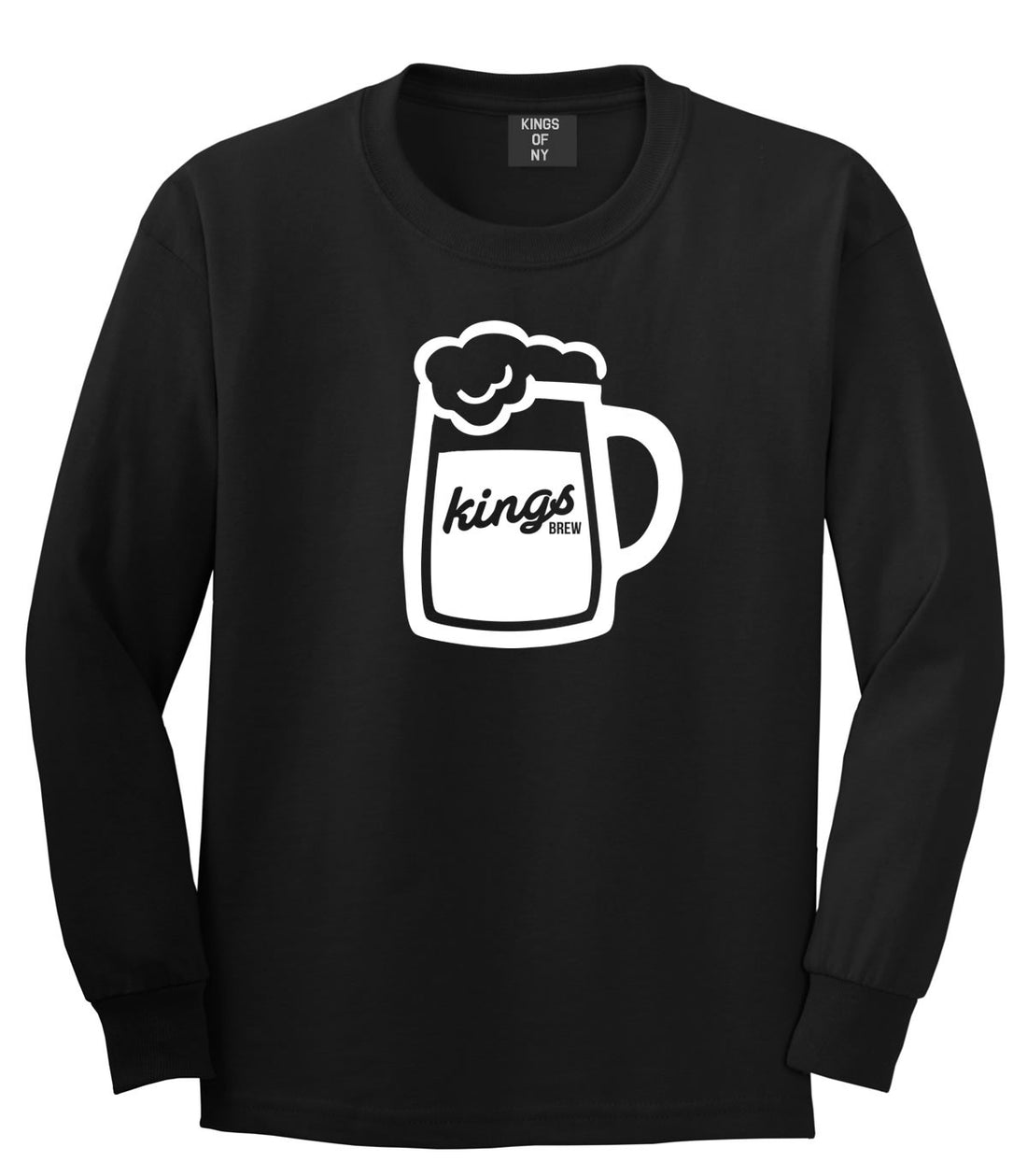 Beer Kings Drinker Party Long Sleeve T-Shirt in Black