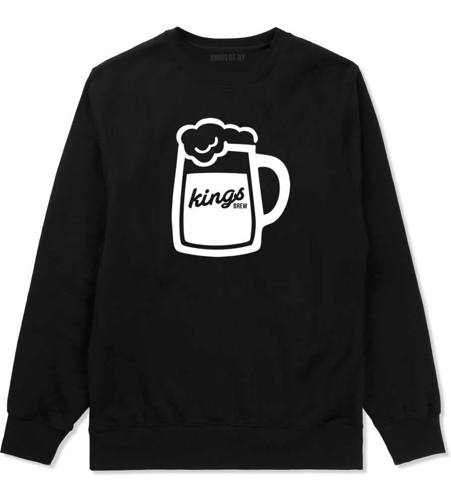 Beer Kings Drinker Party Crewneck Sweatshirt in Black