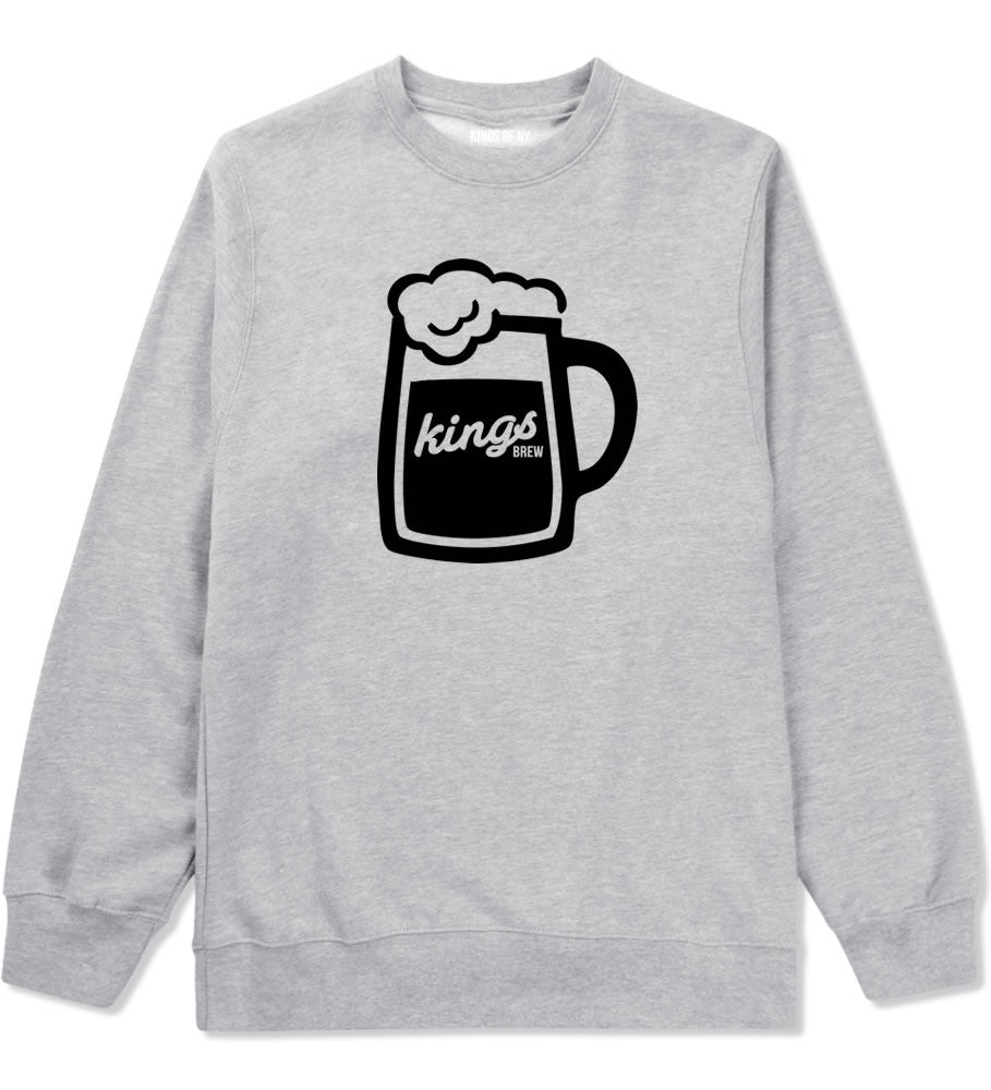 Beer Kings Drinker Party Crewneck Sweatshirt in Grey